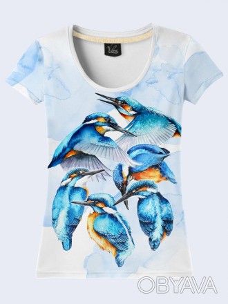 Красочная футболка Kingfishers с модным 3D-рисунком. Материал: 100% полиэстер.. . фото 1