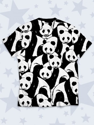 Прикольная футболка Many pandas с популярным рисунком. Материал: 100% полиэстер.. . фото 3