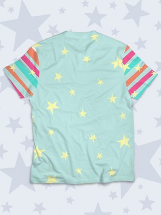 Замечательная футболка Единорог и звёзды с милым рисунком. Материал: 100% полиэс. . фото 3