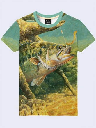 Замечательная футболка Fish с модным рисунком для любителей рыбалки. Материал: 1. . фото 2