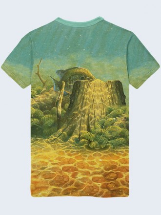 Замечательная футболка Fish с модным рисунком для любителей рыбалки. Материал: 1. . фото 3