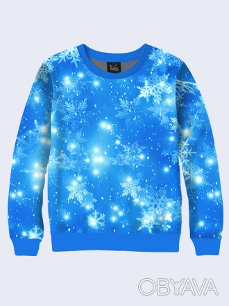 Очаровательный свитшот Lace snowflakes с ярким рисунком.
	Материал:
	- Двухслойн. . фото 1