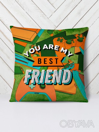 Замечательная подушка Best friend с креативным рисунком. Подушка со съемной наво. . фото 1