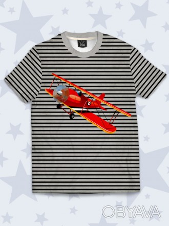 Прикольная футболка Airplane с оригинальным принтом. Материал: 100% полиэстер.. . фото 1