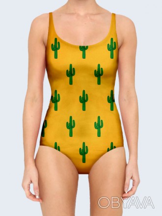 Милый купальник Saguaro с прикольным изображением кактусов. Состав: 80% полиэсте. . фото 1