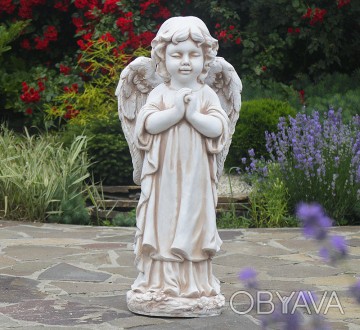 Садовая фигура Ангел молящийся стоя
Размеры 35x25x72cм. . фото 1
