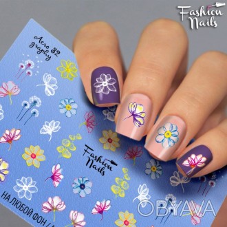 Слайдер-дизайн Fashion nails - наклейка на ногти - цветы
 https://citymanik.com.. . фото 1
