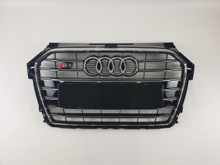 Реєтка радіатора Audi A1 2014-2019год Чорна з кривим (в стилі S-Line). Чернівці. фото 1 Реєтка радіатора Audi A1 2014-2019год Чорна з кривим (в стилі S-Line). Чернівці. фото 1