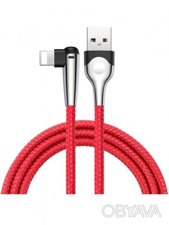 
Угловой Кабель Baseus MVP Mobile Game Cable USB for Lightning 2.4A 1M красный (. . фото 1