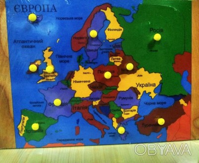 
Рамка-вкладыши Карта Европы содержит экологически чистую деревянную основу с 32. . фото 1