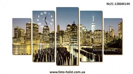 Каталог модульных картин, фото с часами, цены, размеры, на сайте foto-holst.com.. . фото 10
