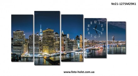 Каталог модульных картин, фото с часами, цены, размеры, на сайте foto-holst.com.. . фото 5