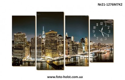 Каталог модульных картин, фото с часами, цены, размеры, на сайте foto-holst.com.. . фото 3