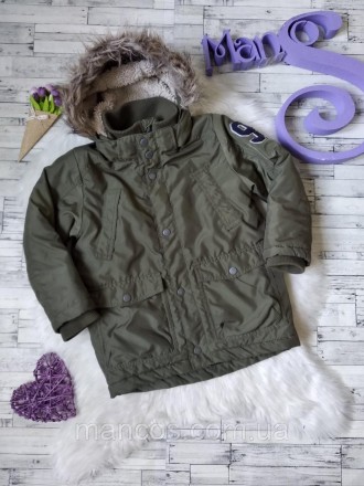 Детская зимняя куртка H&M для мальчика хаки с опушкой Размер 116. Кривой Рог. фото 1 Детская зимняя куртка H&M для мальчика хаки с опушкой Размер 116. Кривой Рог. фото 1