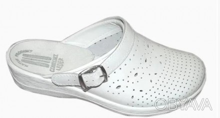 Предлагаем качественные кожаные сабо белого цвета 
Медицинская обувь сабо идеал. . фото 1