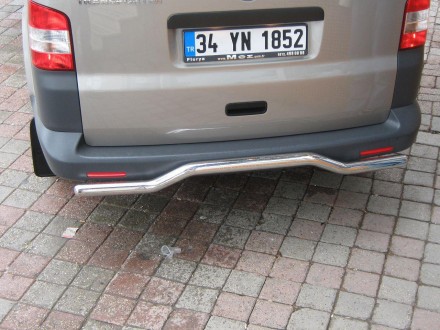Защита заднего бампера - Защита заднего бампера на Volkswagen Transporter T5 GP . . фото 3