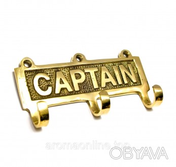 Вешалка из бронзы с надписью "Captain" отличный сувенир для любителей морской те. . фото 1