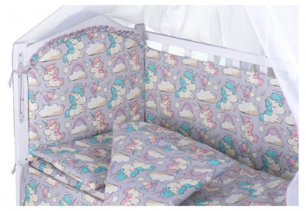 Детский постельный комплект в кроватку Babyroom Comfort-08 стандартных размеров . . фото 3