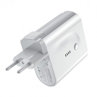 СЗУ + Power Bank Joyroom D-T189 (USB/Type-C) 5000 mAh (Белый). . фото 2