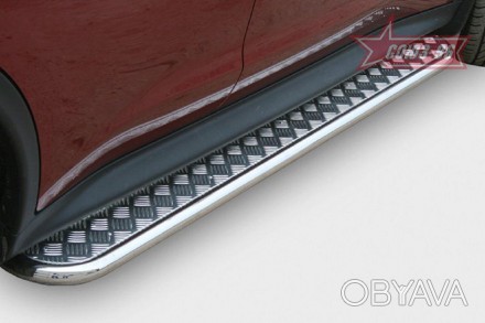 Защита порогов, подножки - Пороги с листом (площадка) на Nissan Juke UATUNING. . фото 1