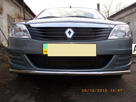 Защита переднего бампера - Труба одинарная на Renault Logan 2005-2012. . фото 2