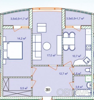 Продам двухкомнатную квартиру в новом доме на Фонтане. Общая площадь квартиры 70. Киевский. фото 1
