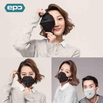  Защитная маска от пыли PM2.5 с фильтром kn95 n95 EPC grey. Респиратор EPC извес. . фото 7