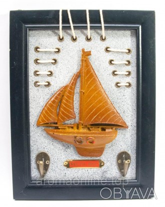 Ключница в стиле морской тематики с двумя крючками для ключей
Размеры: 25х19 см. . фото 1