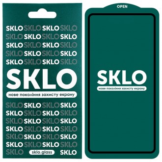 Защитное стекло SKLO 5D (full glue) для Samsung Galaxy A10 / A10s / M10 (Черный). . фото 2