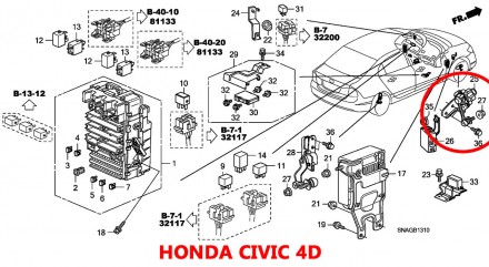 Тяга датчика положення кузова передня Honda Civic 4D 2005-2011 FD 33136-SNB-003 . . фото 6