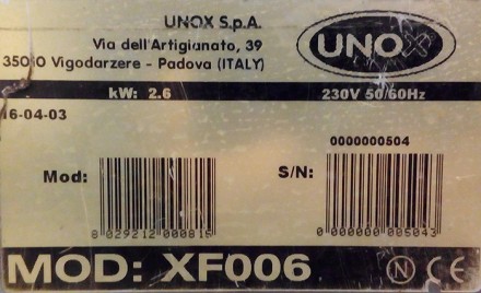 Печь конвекционная Unox XF-006 (Италия). 2003г.в. Печь предназначена для выпекан. . фото 9
