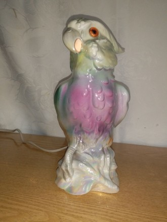 Продам лампу-ночник. Статуэтка- попугай, фарфор, Германия. Отличное состояние, д. . фото 3