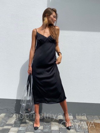
Женское платье из шелка на бретелях черного цвета
Ткань: шелк искусственный 
Ра. . фото 1