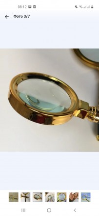 Универсальная лупа Magnifier с увеличением в 5 раз.  Круглая стеклянная линза 90. . фото 6