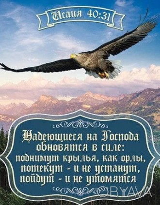 "Надеющиеся на Господа обновятся в силе..."
Плакат средний, размер 30.5 х 33.5 с. . фото 1