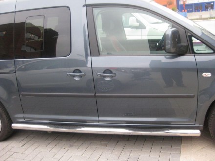 Защита порогов, подножки - Пороги труба с проступью на Volkswagen Caddy. . фото 2