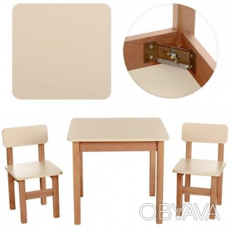 Детский стол с двумя стульчиками Bambi деревянный - представляет собой комплект . . фото 1