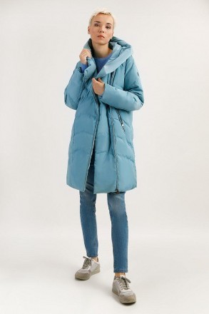 Длинная зимняя куртка женская Finn Flare комфортного прямого кроя с теплым капюш. . фото 4