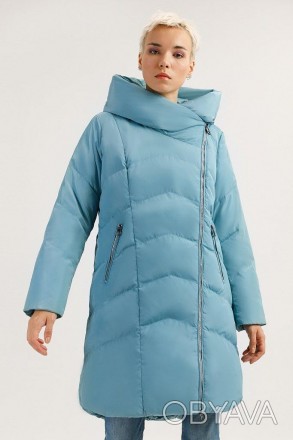 Длинная зимняя куртка женская Finn Flare комфортного прямого кроя с теплым капюш. . фото 1