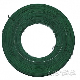 Дріт сталевий з покриттям ПВХ темно-зелений. Внутрішній діаметр 1.7мм, зовнішній. . фото 1