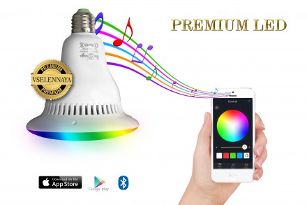 Умная музыкальная ЛЭД лампочка с Bluetooth динамиком + RGB 

Смарт лампоч. . фото 3