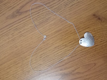 Срібний ланцюжок 925 проби Italy SB з срібним кулоном у вигляді сердечка.Повна д. . фото 6