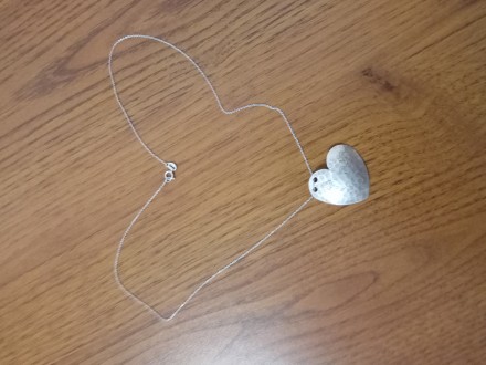 Срібний ланцюжок 925 проби Italy SB з срібним кулоном у вигляді сердечка.Повна д. . фото 5