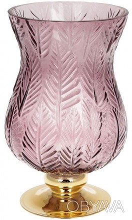 Стеклянная ваза Ancient Glass Розалин для цветов, настольная. Размер: 14х15х25см. . фото 1