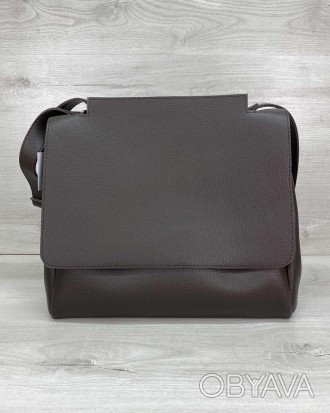 Женская темно-коричневая повседневная сумка шоколадная офисная деловая выполнена. . фото 1
