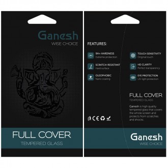 Защитное стекло Ganesh 3D для Apple iPhone 11 Pro / X / XS (5.8") (Черный). . фото 4
