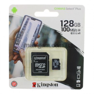 Карта пам'яті MicroSDXC 128Gb Kingston Canvas Select Plus Class 10 A1 UHS-I (ада. Запорожье. фото 1 Карта пам'яті MicroSDXC 128Gb Kingston Canvas Select Plus Class 10 A1 UHS-I (ада. Запорожье. фото 1