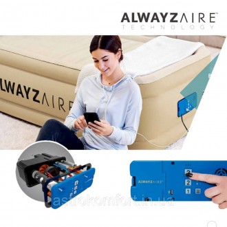 Надувная кровать Intex 152х203х51 см, с встроенным электронасосом alwayzaire. Дв. . фото 6