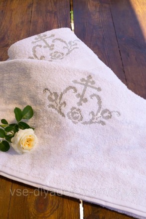 Крестильное полотенце из махры №2 с двухсторонней вышивкой Красивая крыжма в кла. . фото 2