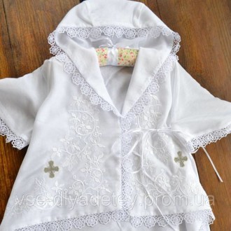 Торжественная нарядная рубашечка-халатик 2 в 1 для крещения 8
Белоснежные кружев. . фото 3